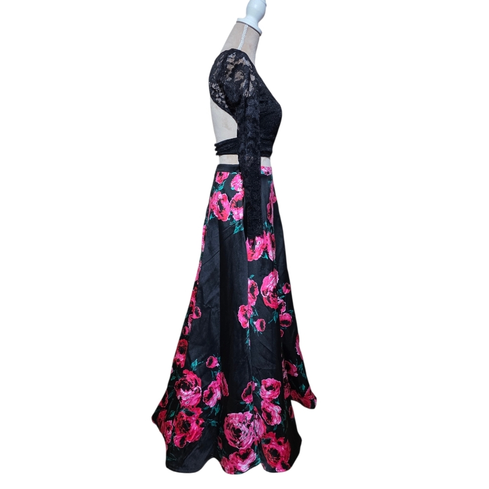 B Darlin Black and Pink Skirt With  Lace Top EUC - Picture 10 of 16